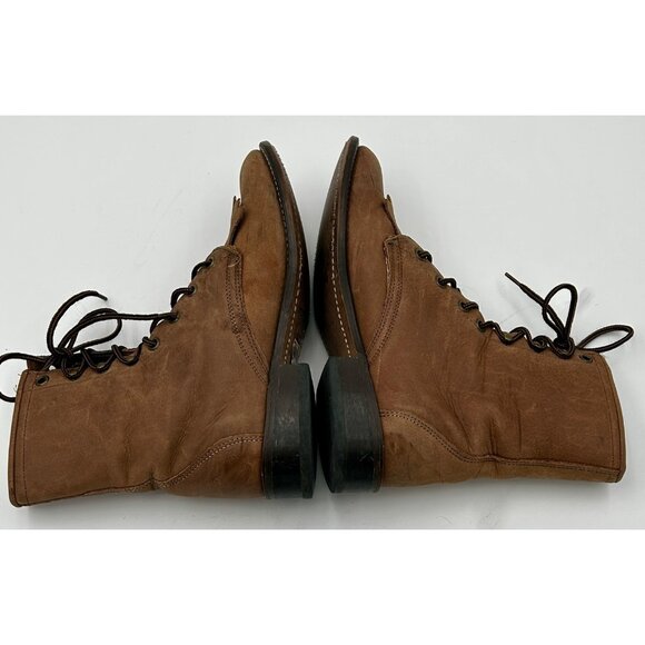 Laredo Boots Kiltie Fringe Womens 7M Lace-Up Roper Brown Leather USA Made - Picture 5 of 10